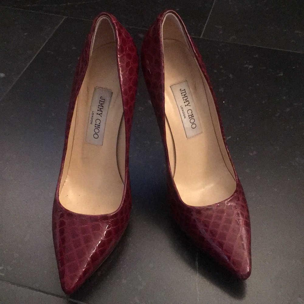 Ruby RED ❤️ Jimmy Choo platform pumps